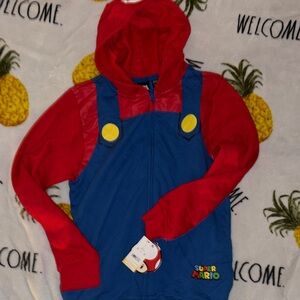 Nintendo Super Mario Kids Costume Hoodie - Red and Blue LARGE